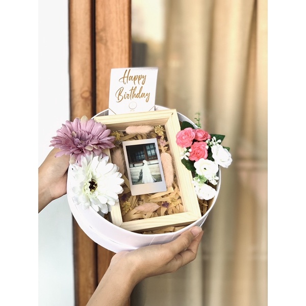 Flower Bouquet With Frame/Buket Bunga Box/ Frame Aesthetic/Bunga Kering