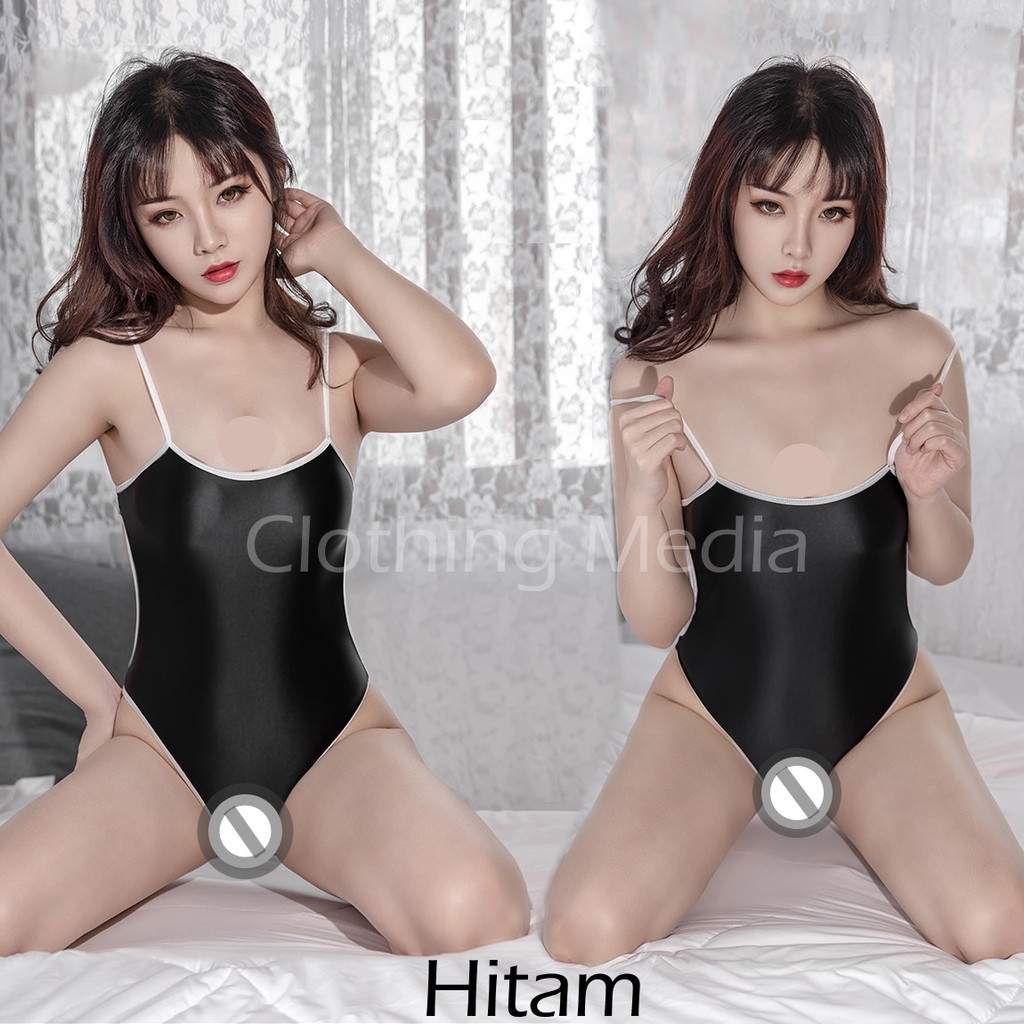 Baju Leotard Tanktop Backless Silky Punggung Terbuka Halus Monokini Elastis