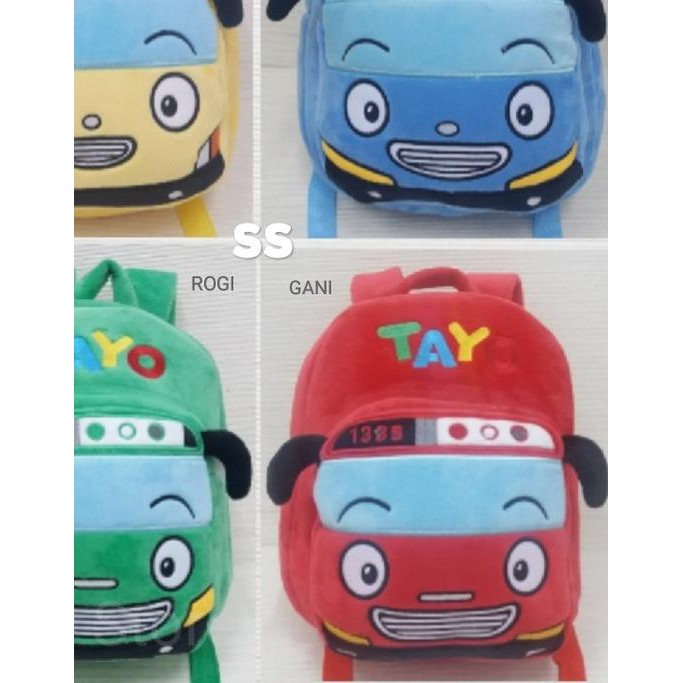 ➤ Tas Ransel Anak Boneka Tayo The Little Bus Rogi Lani Gani Size M - Biru ➭