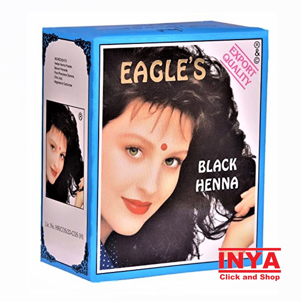 EAGLES BLACK HENNA HAIR DYE 10x6 Bungkus / BOX - Semir Rambut Hitam