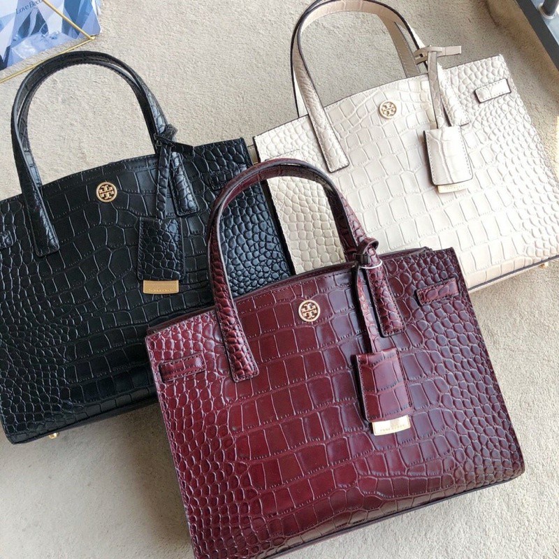 ready stock Tb tas  bag 74603 Tas Wanita Tory Burch New Walker Embossed Tote Bag  tas wanita import