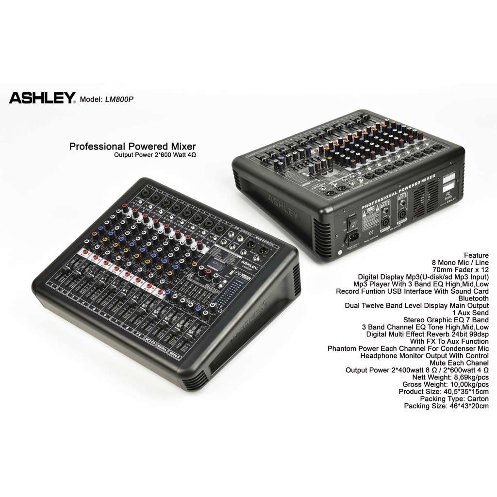 A POWER MIXER ASHLEY LM800P/ ASHLEY LM 800P