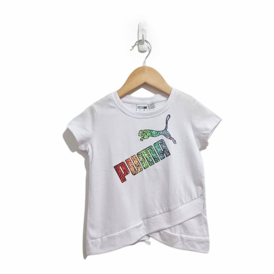 Kaos Katun Anak Perempuan Puma Putih / Kado Baju Anak Size 3y / Kaos Sport Katun Adem Murah Bagus Or