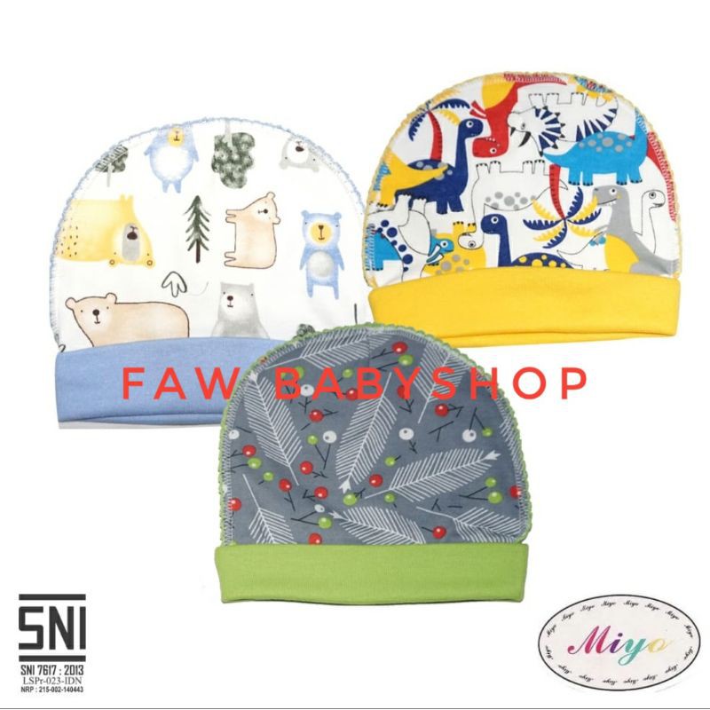 MIYO MOTIF Topi Bulat Newborn