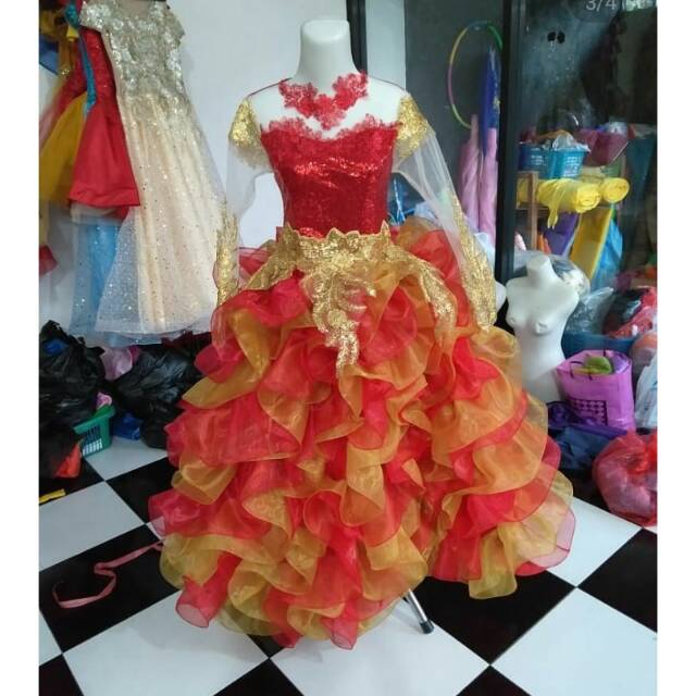 Wedding dress organza mix brukat