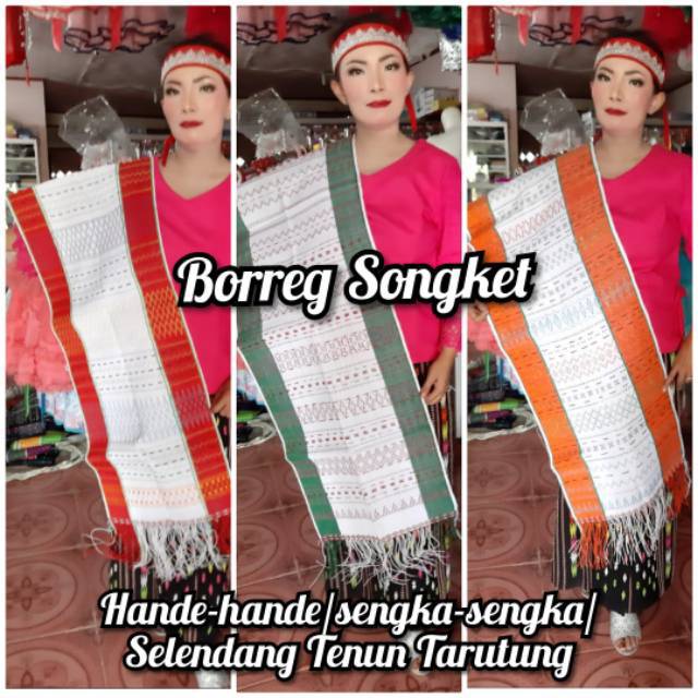 HANDE-HANDE PUTIH / SADUM MINI TENUN TANGAN TARUTUNG/ULOS ADAT BATAK HANDE HANDE KREM HANDEHANDE PUT