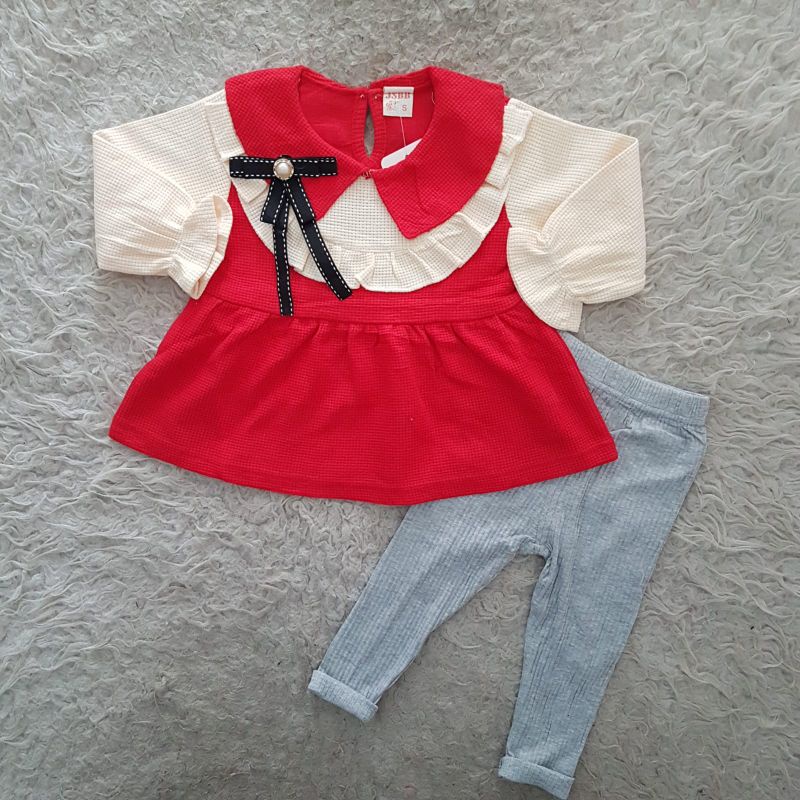 Setelan Bayi Import Ribbon legging set