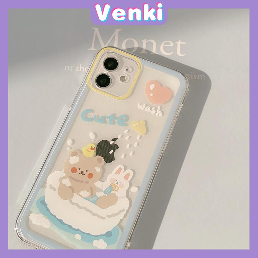 Soft Case Silikon Tpu Transparan Motif Beruang / Bebek Untuk Iphone 13 Pro Max / 12pro / Max / 11 / 7p / 8p / Xs / Xr / Xsmax / 7p / 8p / X