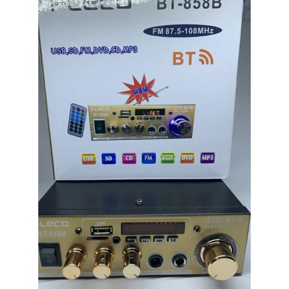 COD Power Amplifier/Power ampli Fleco BT-858B Amplie Bluetooth AC DC LEd