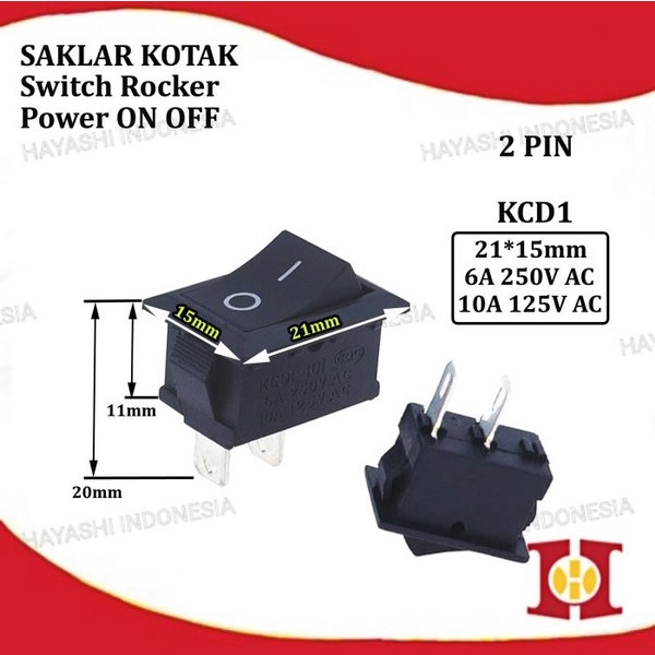 Saklar Power Switch Tombol ON OFF Mini Roker Rocker Besar 2 3 4 Pin- 5PC