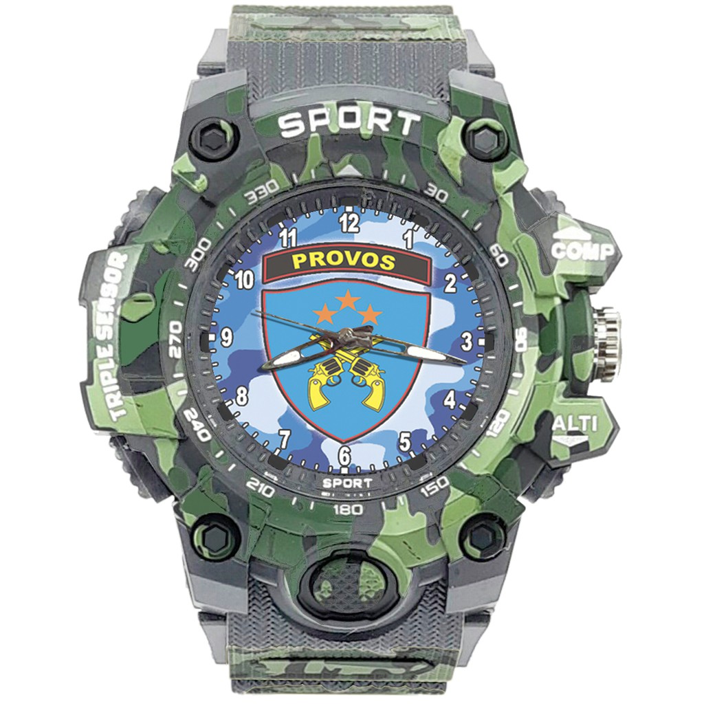 {Istimewa} Jam Tangan LOGO PROVOS 3 Abu Army Water Resistant