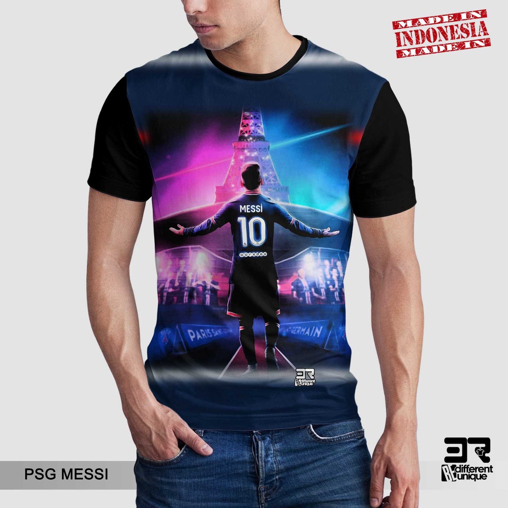 [ COD ] KAOS PRINTING GAMBAR TEAM SEPAKBOLA PARIS SAINT GERMAIN PSG MESSI - BAJU SEPAK BOLA DISTRO O