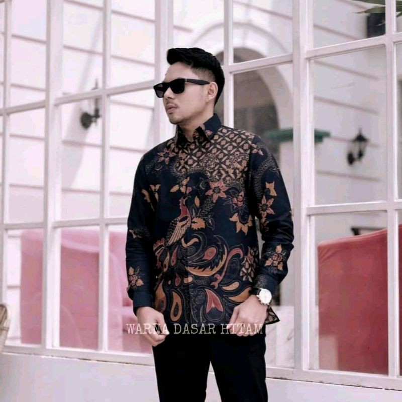 Kemeja Batik PREMIUM Pria Lengan Panjang Bahan Katun Premium Reguler Fit Prabu A212