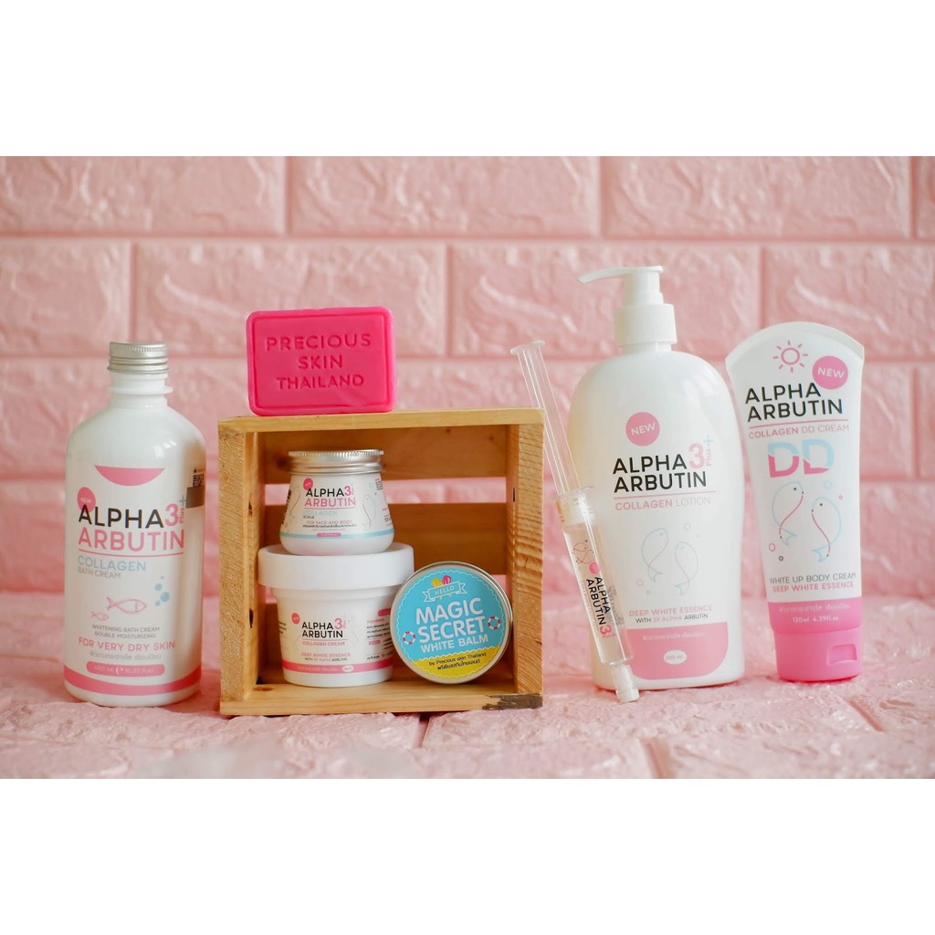 [BPOM] ALPHA ARBUTIN 3 Plus Collagen Whitening Series - Lotion Soap Face Body Serum Scrub Pemutih Pencerah