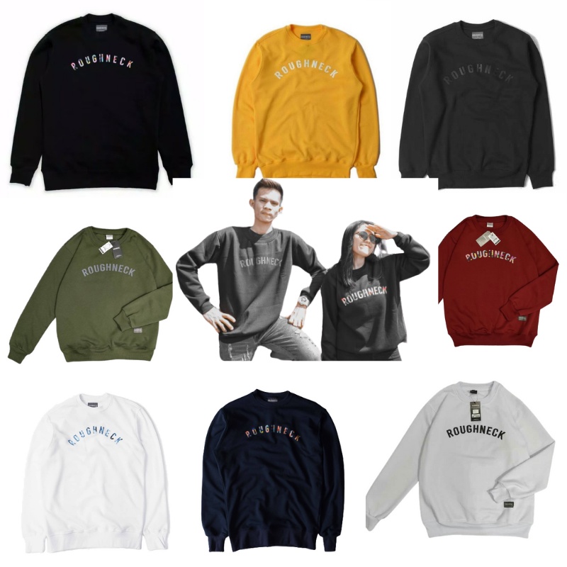 SWEATSHIRT ROUGHNECK I SWEATER ROUGHNECK 1991 I CREWNECK ROUGHNECK I SWEATER ROUGHNECK 1991 PRIA WANITA TEKS SABLON