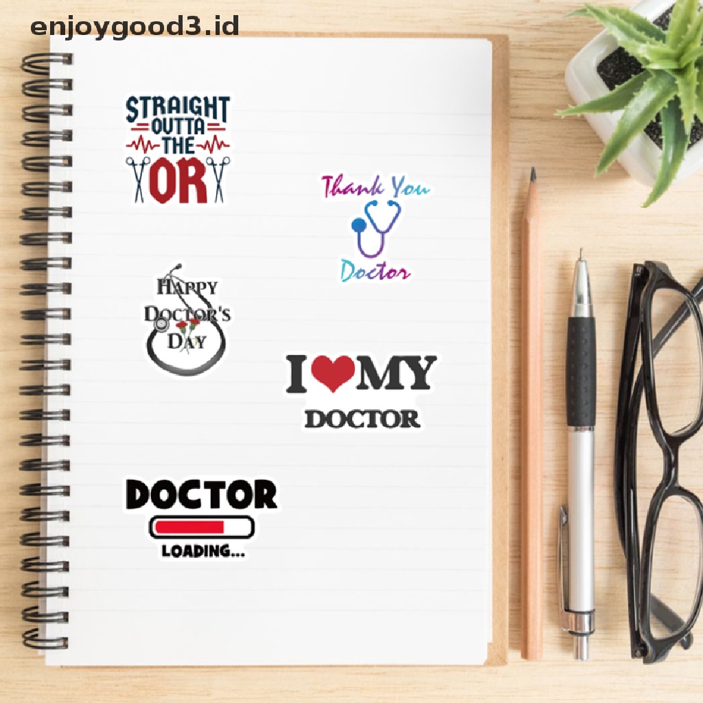 100pcs Stiker Vinyl Desain Dokter Perawat Untuk Dekorasi Koper / Laptop / Scrapbook