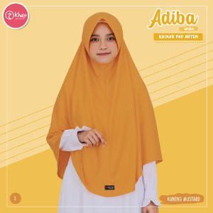 Jual Hijab Panjang Wanita   Kerudung Syari   Khimar Adiba Pet Antem Warna Kuning Mustard Murah