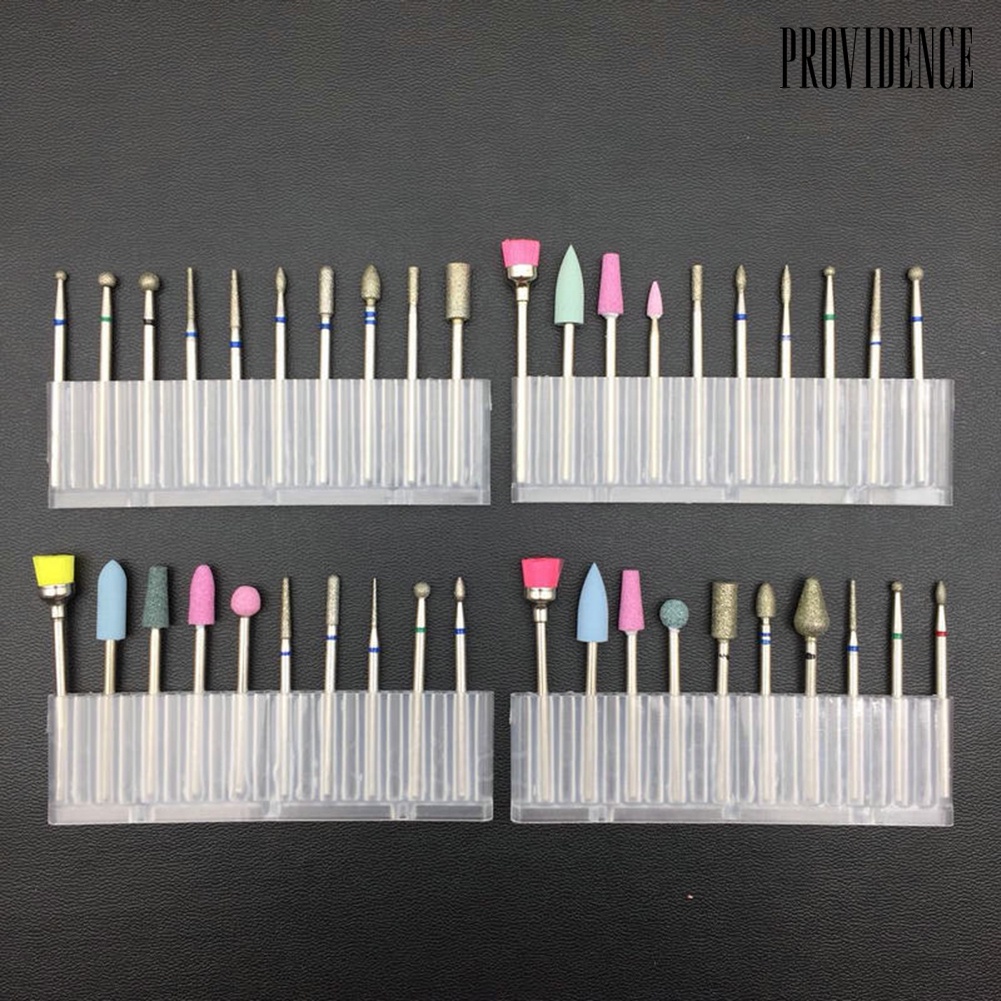 Providence 10Pcs Pro Nail Art Grinding Drill Bits Electric Manicure Bullet Polishing Set