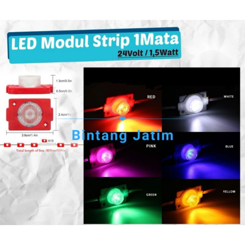 LAMPU LED MODUL 1MATA 12VOLT dan 24VOLT 1.5 WATT WATERPROOF 1 MATA 12V 24V 12 V VOLT VARIASI MOBIL