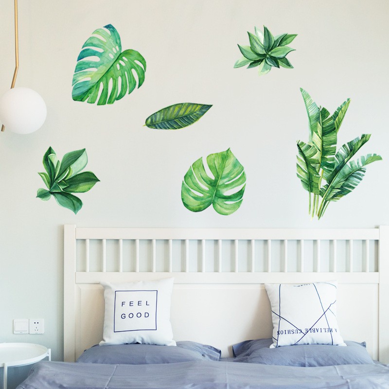 Reliza Wall Sticker Green Leaf Daun Hijau Stiker Dinding Ldr