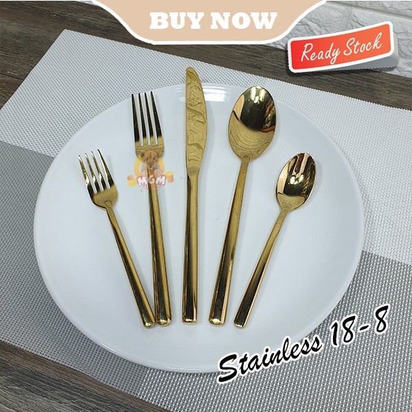 JAPAN Gold sendok kopi teh SULTAN emas TEBAL stainless 18-8 tea spoon