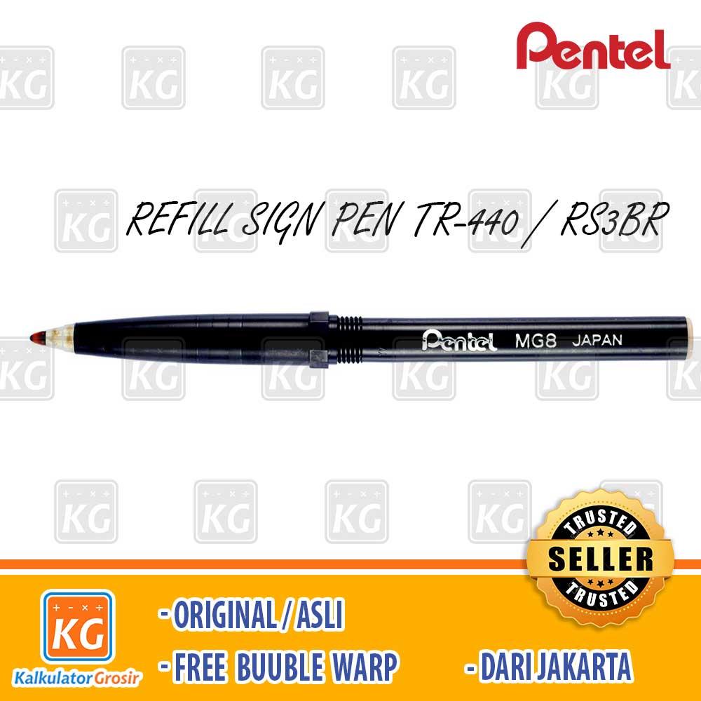 Pulpen Pentel RS3 Rolling Writer / Refill TR440 0.8mm Ballpoint Pentel 0.8 Gold Dan Silver Sign Pen Japan Warna Tinta Biru RS3BR MG8 Atk HItam Pen MG 8