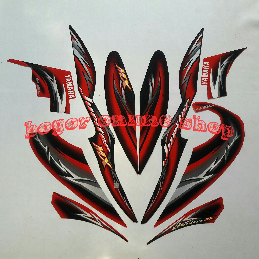 Stiker motor yamaha Jupiter mx old 2006 hitam-merah
