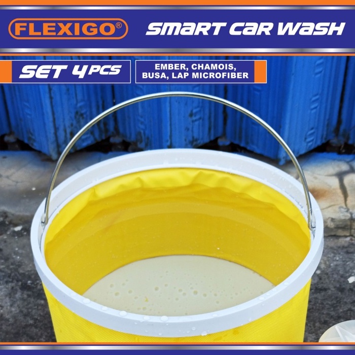 Perawatan Mobil Smart Car Wash Flexigo Ember Lipat, Microfiber, Chamois, Busa