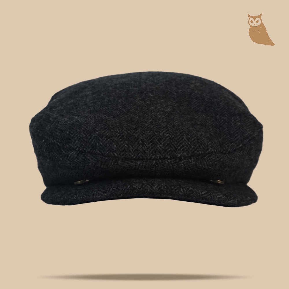 DIVINCES Flat Caps PET Grey - Topi Vintage Hat Classic Wool Premium Dewasa Unisex Pria Wanita