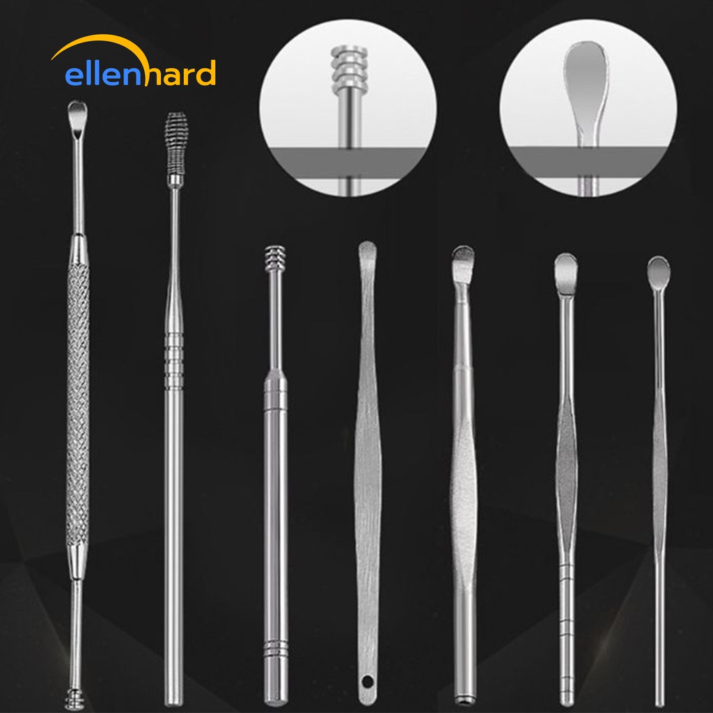 Pembersih Telinga Korek Kuping Spiral Set Besi Stainless Steel Ear Wax Removal