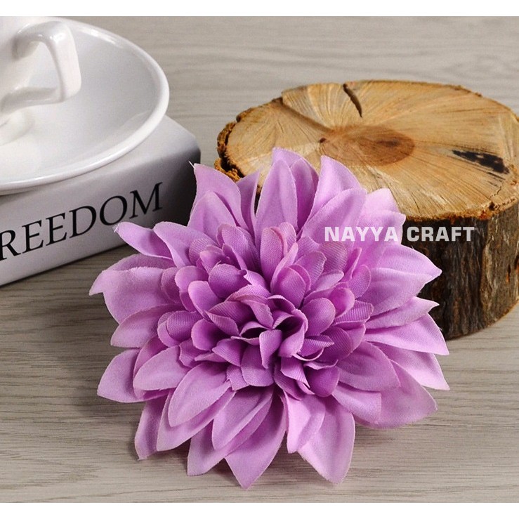 Bunga Dahlia Artificial 10.5 Cm Kepala Bunga Artificial Dekorasi Bahan Kain Non Tangkai Peony Mawar-5