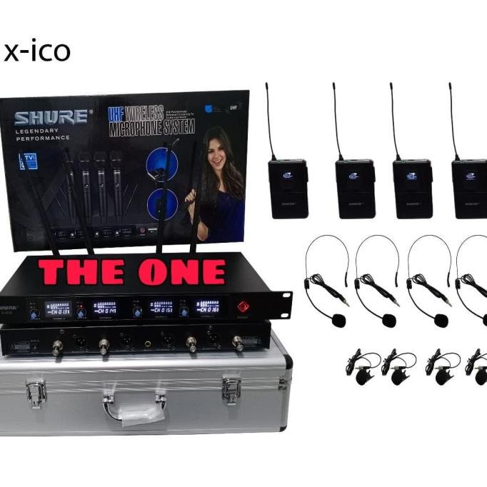 MIC WIRELESS SHURE X ICO 4 CHANNEL (4 CLIP on + 4 headset)good quality .