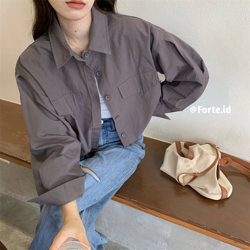 Jaket Wanita Terbaru Import Jacket Crop Korean Style Vintage