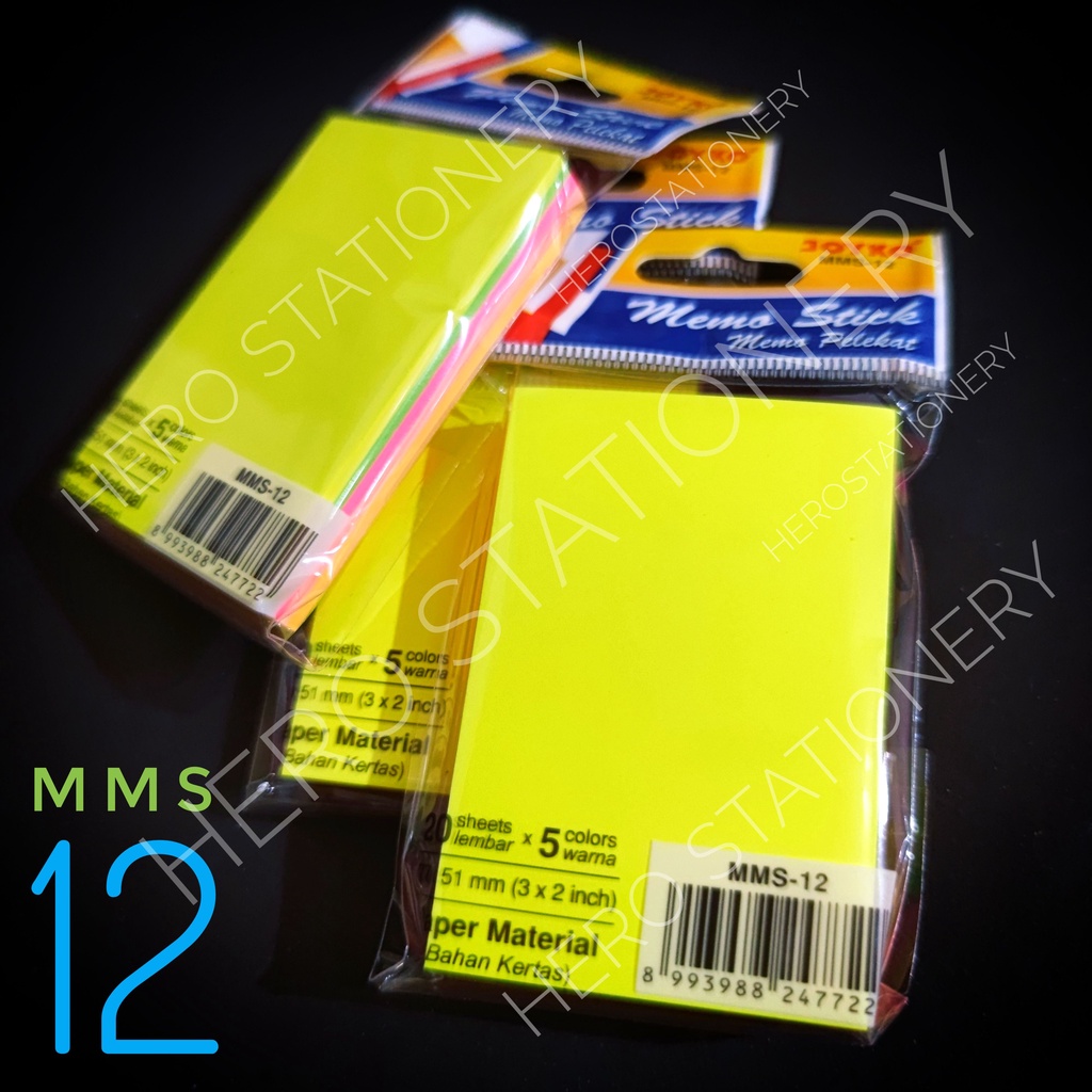 

Joyko memo stick sticky note notes kertas 5 warna MMS-12