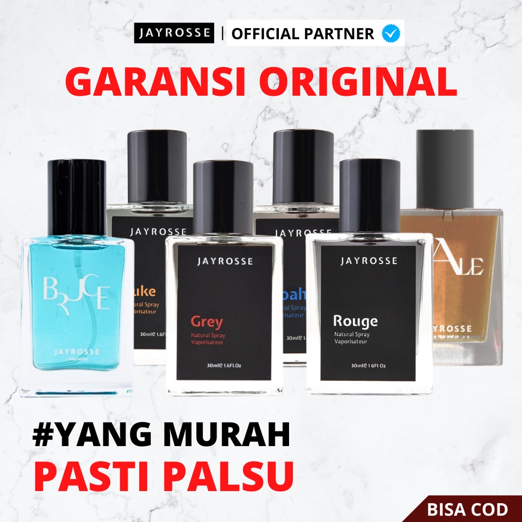 [ Agen Resmi ] JAYROSSE Perfume Grey Rouge Noah Luke Eau De Perfume, Parfum Jayrose Pria 30ml Original