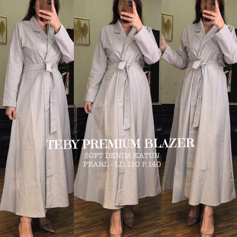 Daster Arab Teby BLAZER Outer Dress DENIM