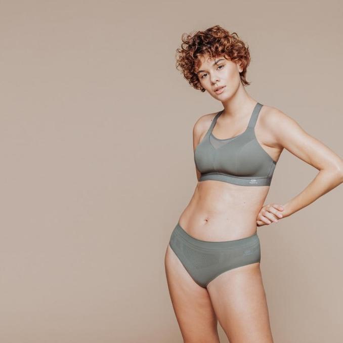 Decathlon Kalenji Sport Bra Padded Khaki Wanita Dewasa 8595376