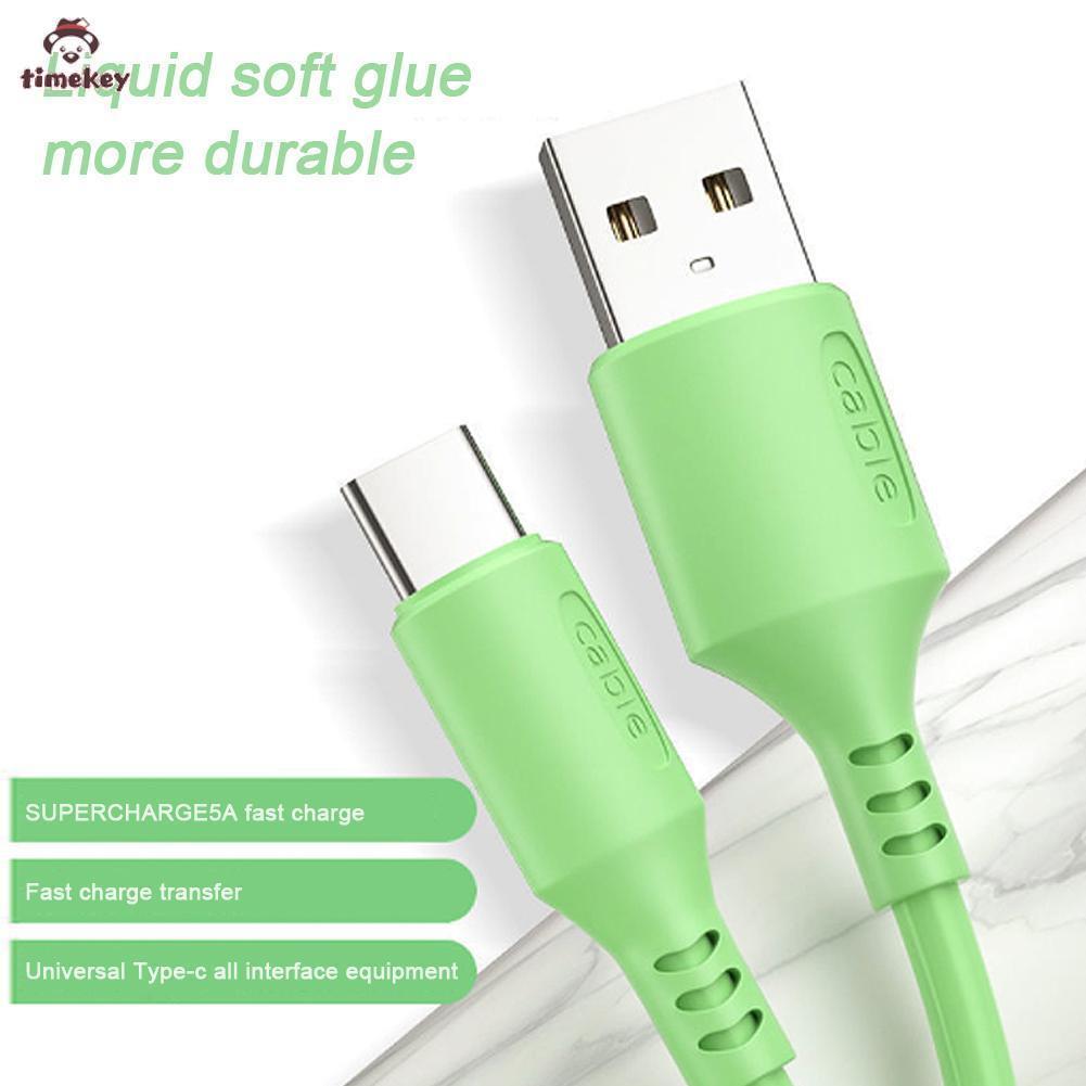 (Tk) Kabel Data / Charger Usb Tipe-C 5a Fast Charging Bahan Silikon Untuk Samsung / Xiaomi / Huawei