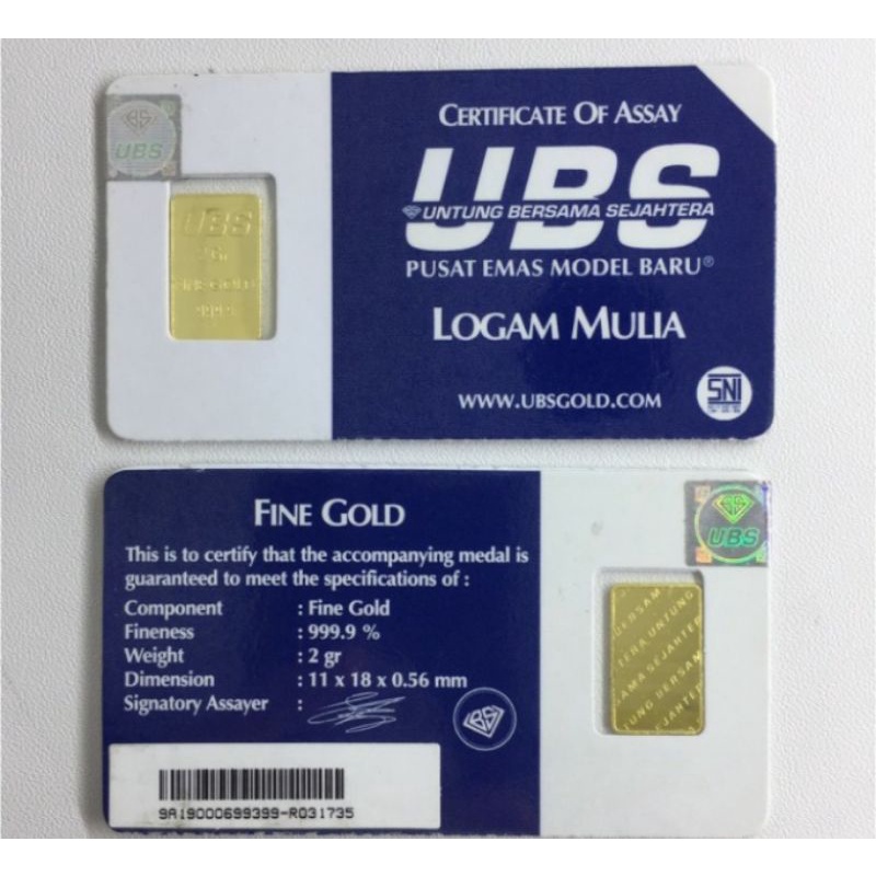 UBS 1 gram emas press kwitansi murah garansi logam mulia SNI koleksi fast respond kiriman hari ini 1