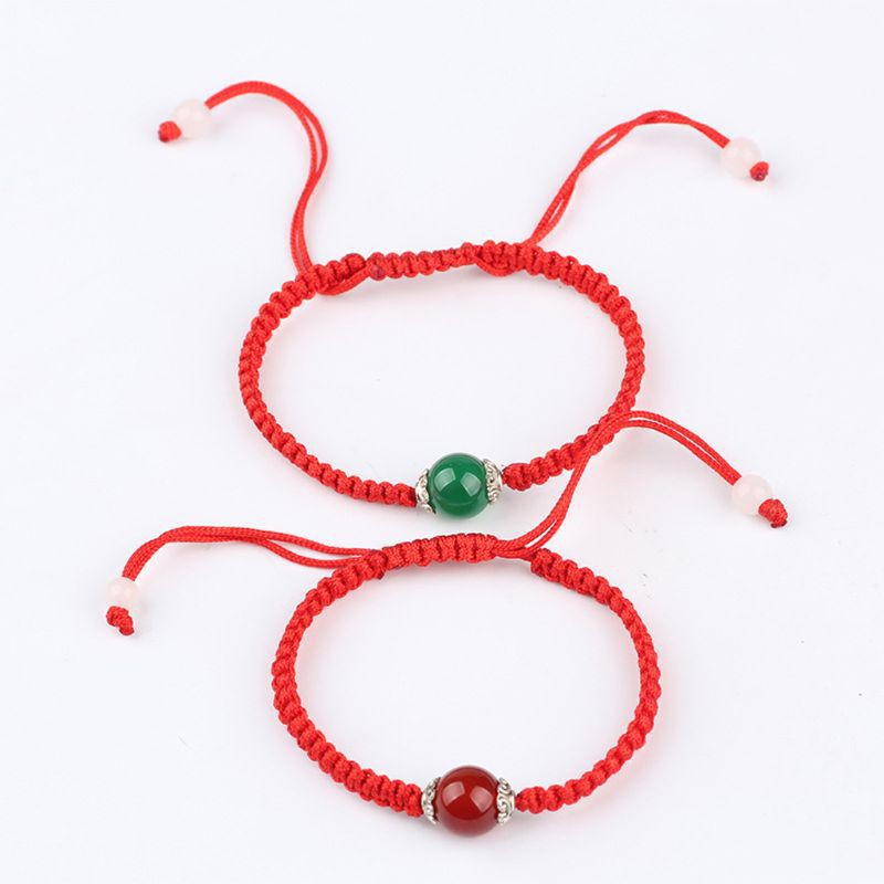 Gelang Lucky Red String Rope Agates Beads