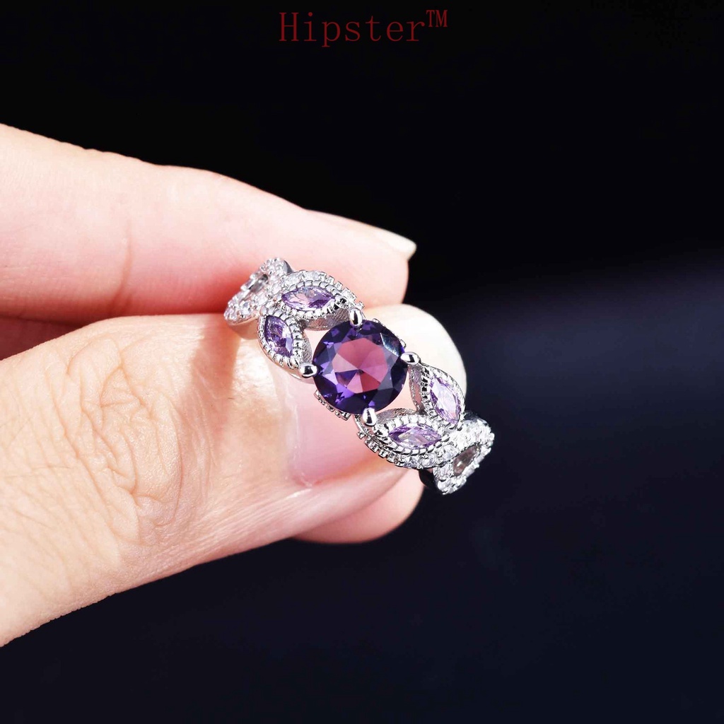 New Inlaid Amethyst Ring for Women