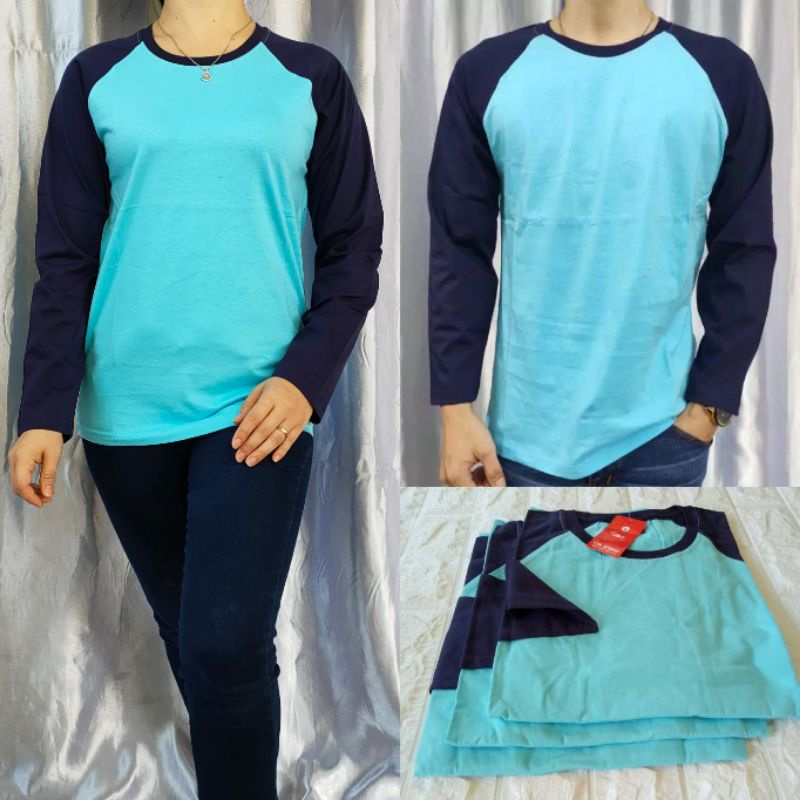 kaos raglan polos panjang BIRULANGIT-NAVY  uk M L XL XXL