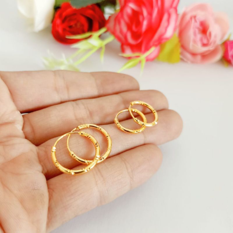 Anting Ring/bulat lapis emas anak/dewasa