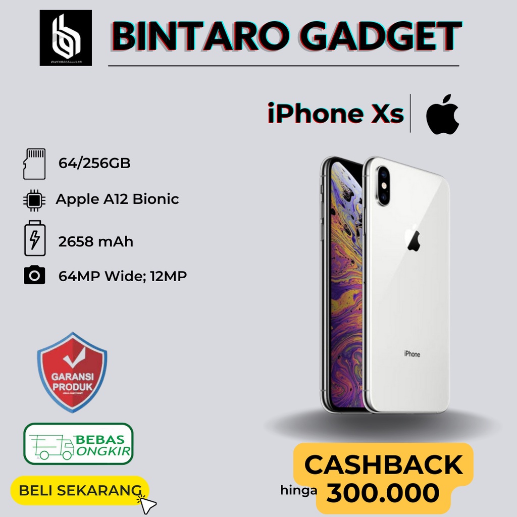 iPHONE XS 256GB 64GB SECOND ORIGINAL RESMI