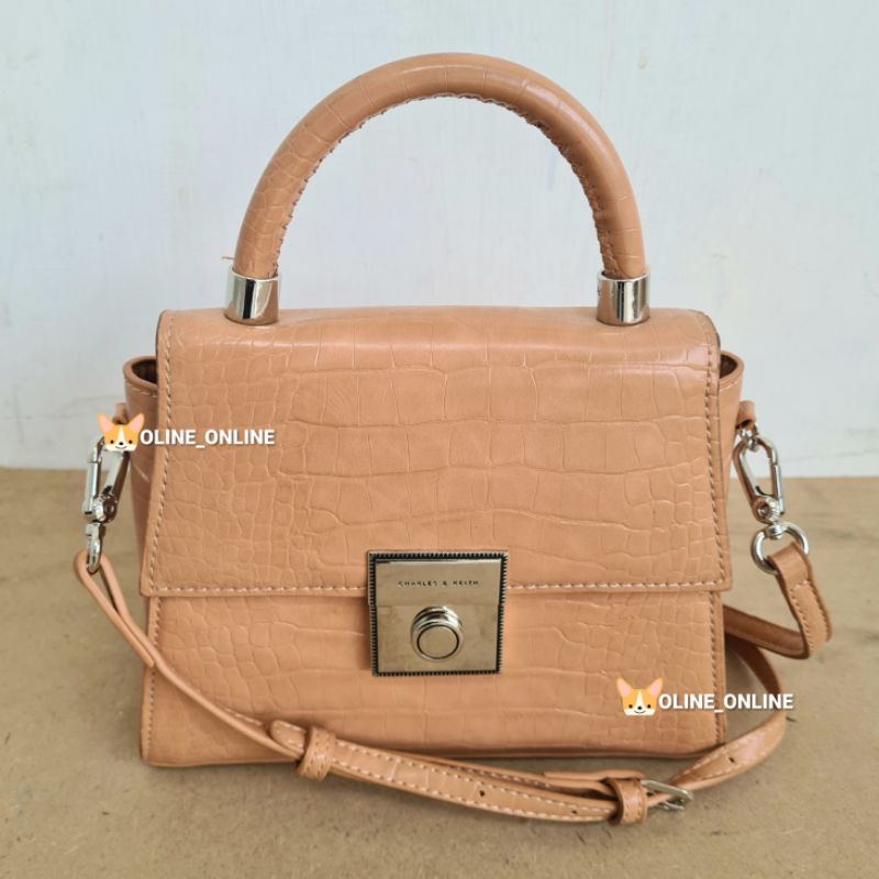 tas ck vintage motif croco 5 c&amp;k color jinjing charles selempang keith crossbody cnk with lock