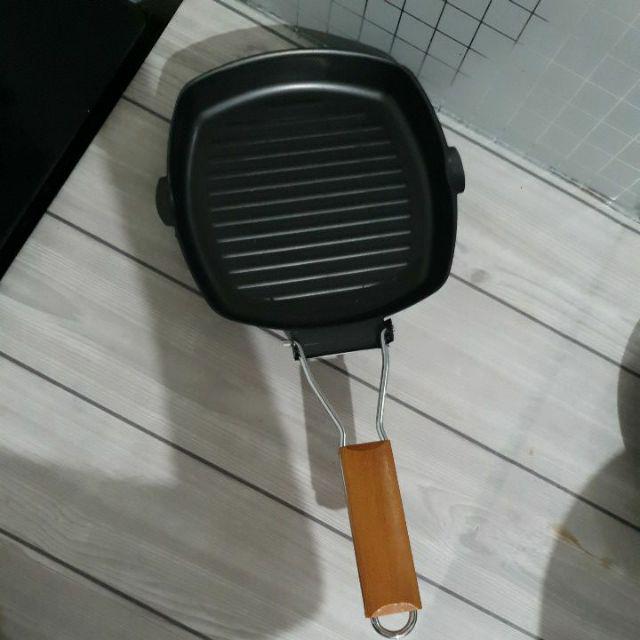 Square Grill Pan Teflon Non Stick Frying Pan Wajan Mini Bakar Alat Dapur Barbecue Panci Wajan