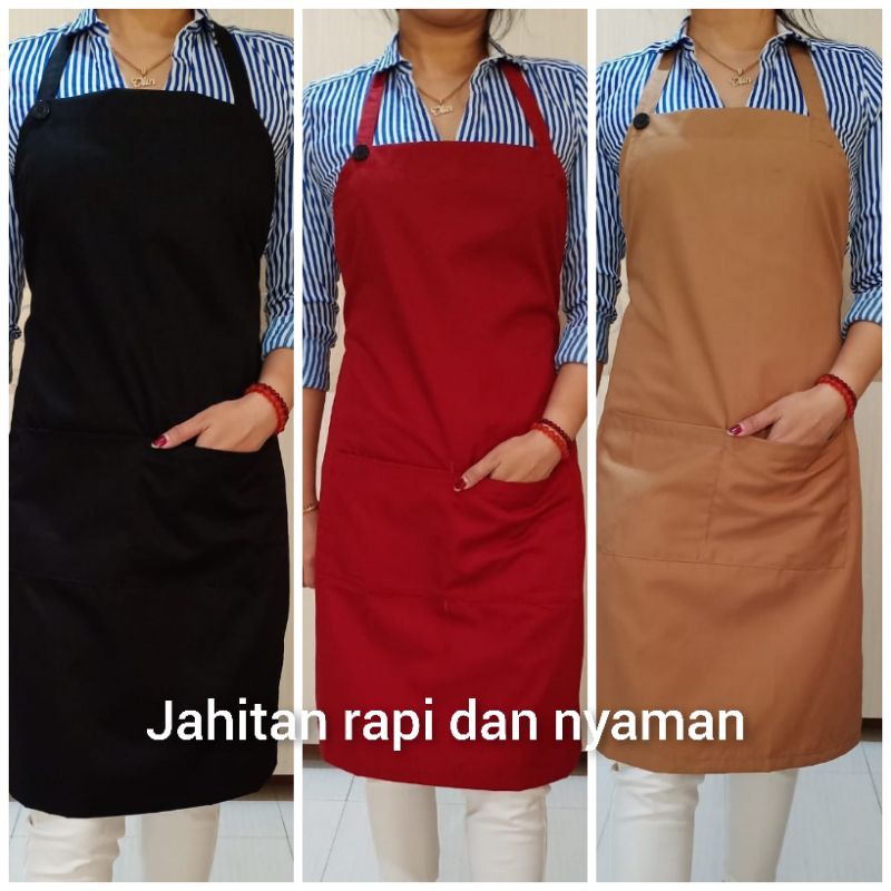 Celemek Apron Cotton Full Hitam Harga Murah Mutu Prima