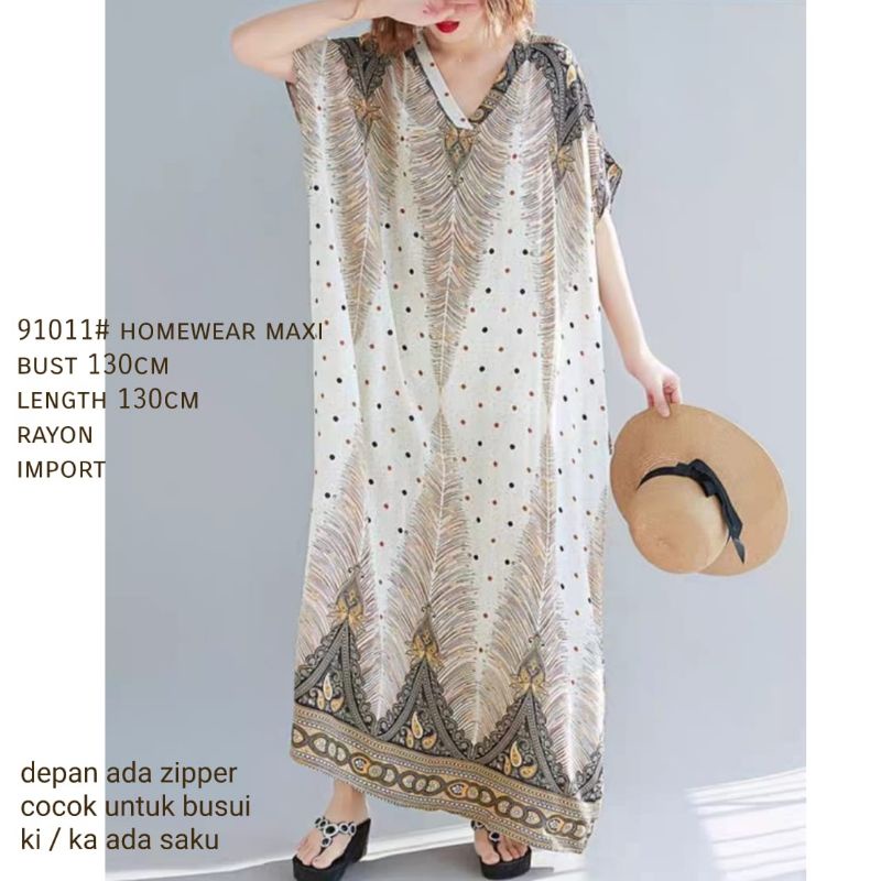 MDLV ~ 91011# Homewear Maxi Dress Big Size Gamis Import Fashion Import