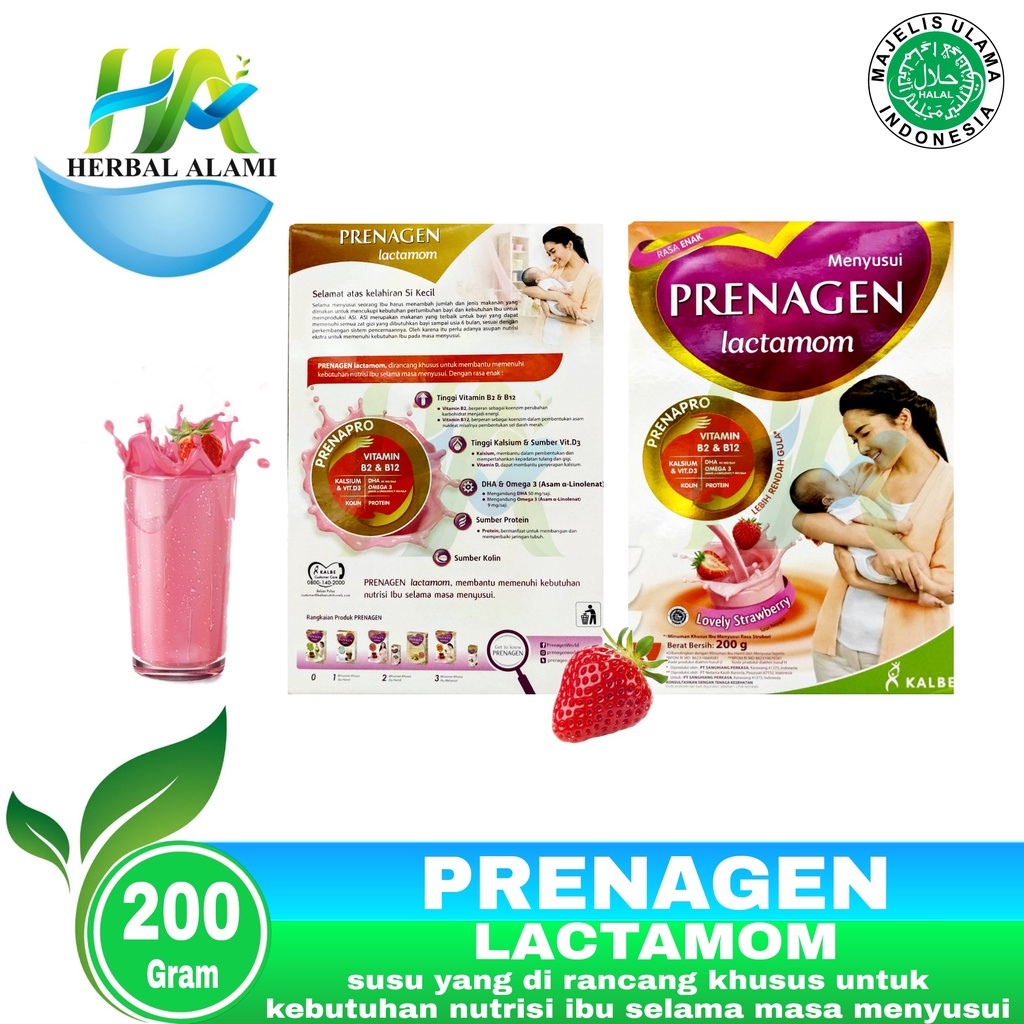 Prenagen Lactamom 200 Gram Rasa Lovely Strawberry - Susu Ibu Menyusui