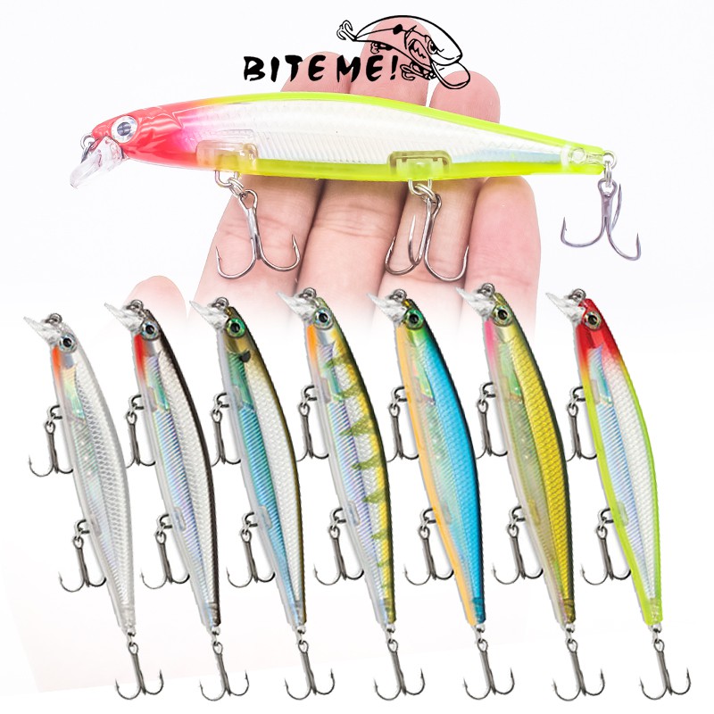 Umpan Pancing Hard Bait Bentuk Ikan Imitasi Dengan Mata 3d Ukuran 11cm / 13g